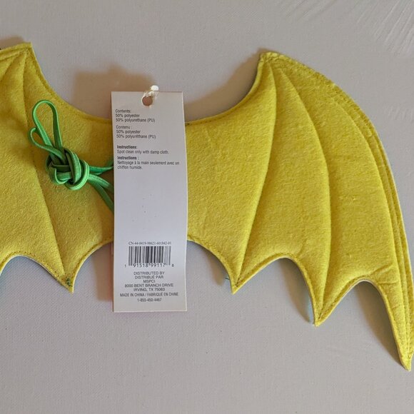 NWT Kids Dragon Wings Halloween Costume Green Yellow Scales Fantasy Creatology - Picture 6 of 12